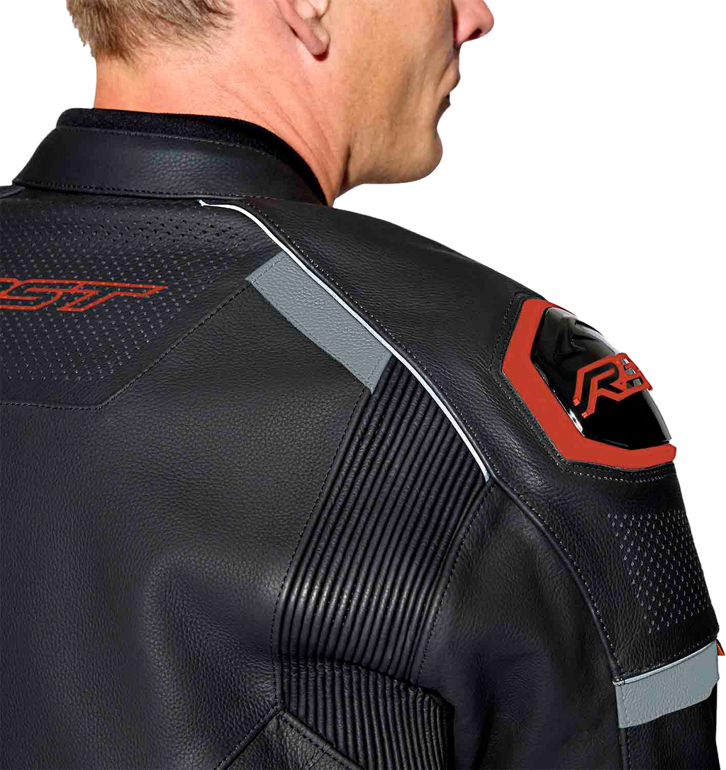 RST S-1 CE Men's Leather Jacket - Black / Grey / Red - View 19