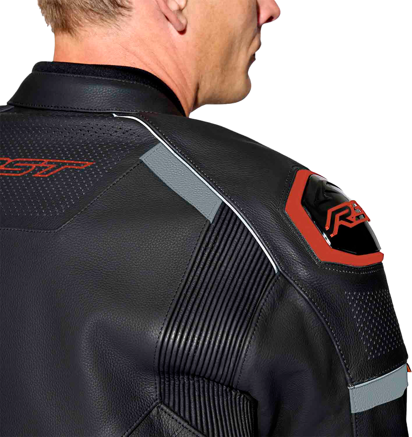 RST S-1 CE Men's Leather Jacket - Black / Grey / Red - View 19