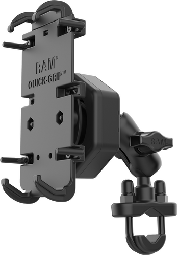 RAM Mounts RAM-B-149Z-A-PD4-462 Quick-Grip XL Phone Mount Vibe-Safe and U-Bolt Base Short