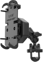 RAM Mounts RAM-B-149Z-A-PD4-462 Quick-Grip XL Phone Mount Vibe-Safe and U-Bolt Base Short