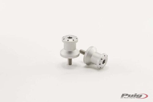 Puig 5922P Hi-Tech Swingarm Spools 6mm Silver 2-Pack