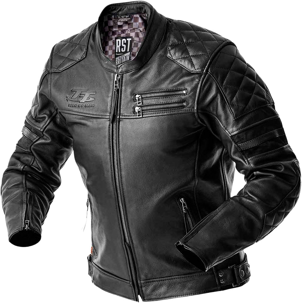 RST IOM TT Hillberry 2 CE Men's Leather Jacket - Black - View 1