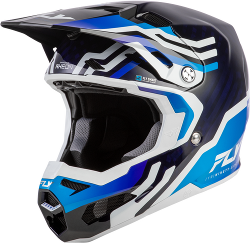 FLY Racing Formula S Carbon Byte Youth Helmet (2026) - Blue Carbon / Blue / White - View 19