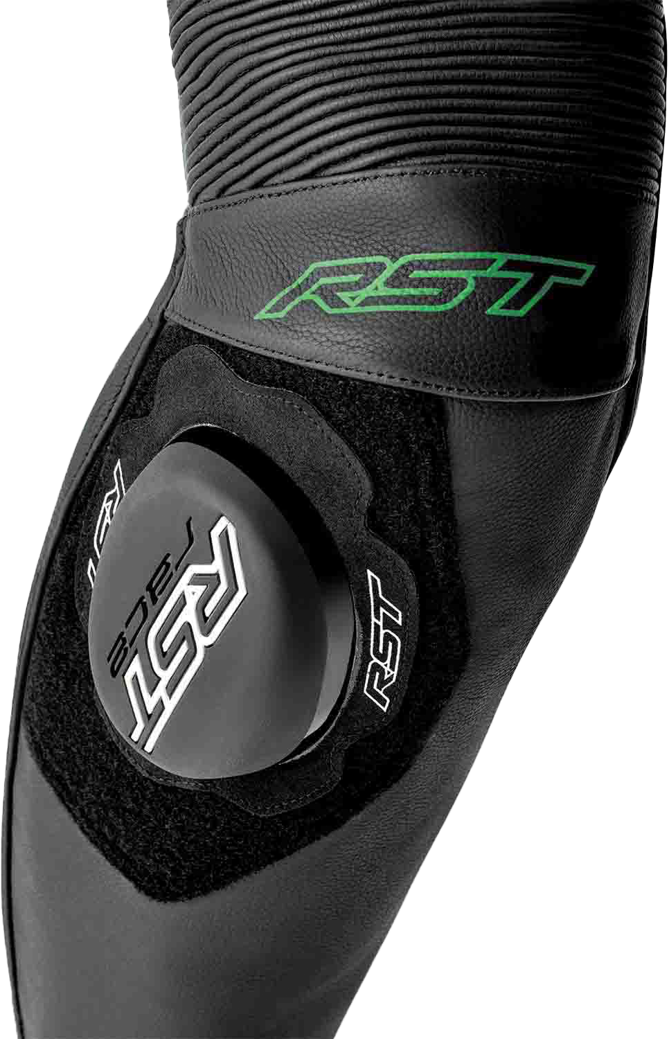RST S1 D3O Leather Suit - Black / Grey / Fluorescent Green - View 6