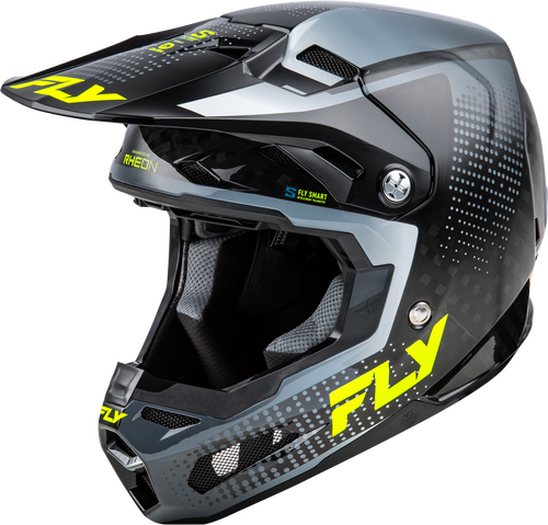 FLY Racing Formula S Carbon Protocol Helmet - Black Carbon / Grey / Hi-Viz - View 13