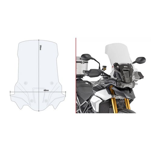 GIVI D6418ST Rally Specific Screen Transparent for Triumph Tiger 900