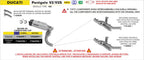 Arrow Ducati Panigale V2/V2s E5+ 2025 Rh/Lh Round Sil Titanium Silencers + Stainless Steel Link Pipe 77504pr