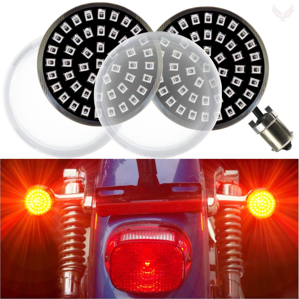 Eagle Lights Midnight Edition LED Premium Red Rear Turn Signals for Harley-Davidson® Motorcycles - 1156 Base / Red