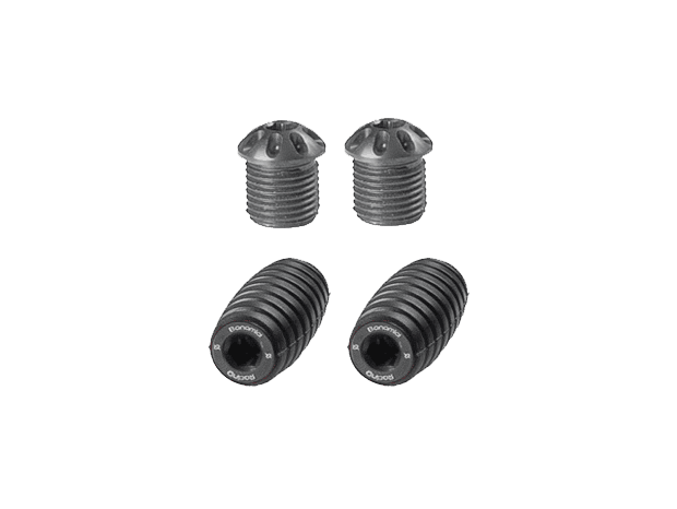 Bonamici Rearset Colored Toe Pegs & Footpeg Caps (Black)