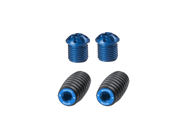 Bonamici Rearset Colored Toe Pegs & Footpeg Caps (Blue)