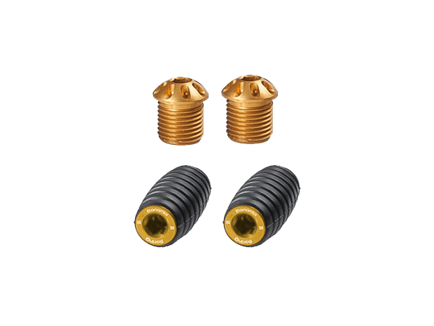 Bonamici Rearset Colored Toe Pegs & Footpeg Caps (Gold)