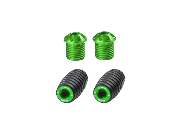 Bonamici Rearset Colored Toe Pegs & Footpeg Caps (Green)