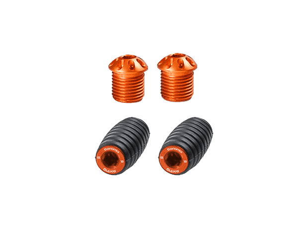 Bonamici Rearset Colored Toe Pegs & Footpeg Caps (Orange)