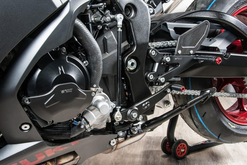 Bonamici Suzuki GSX-R 1000 Rearsets (w/ Carbon Fiber Heel Guards) (2017+)