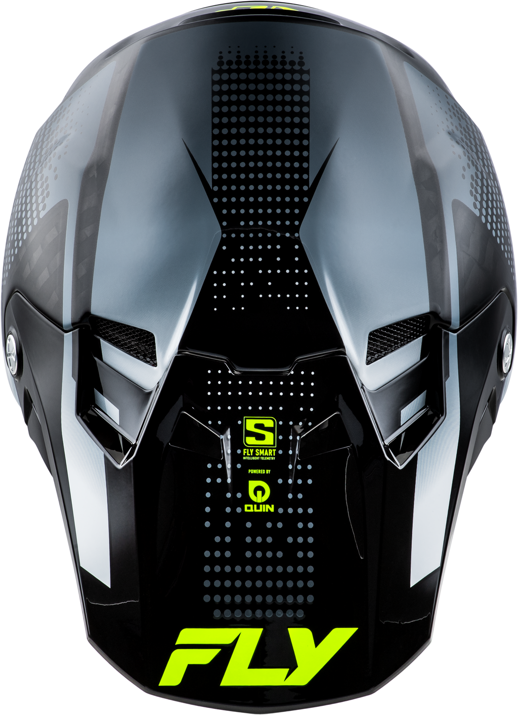 FLY Racing Formula S Carbon Protocol Helmet - Black Carbon / Grey / Hi-Viz - View 11