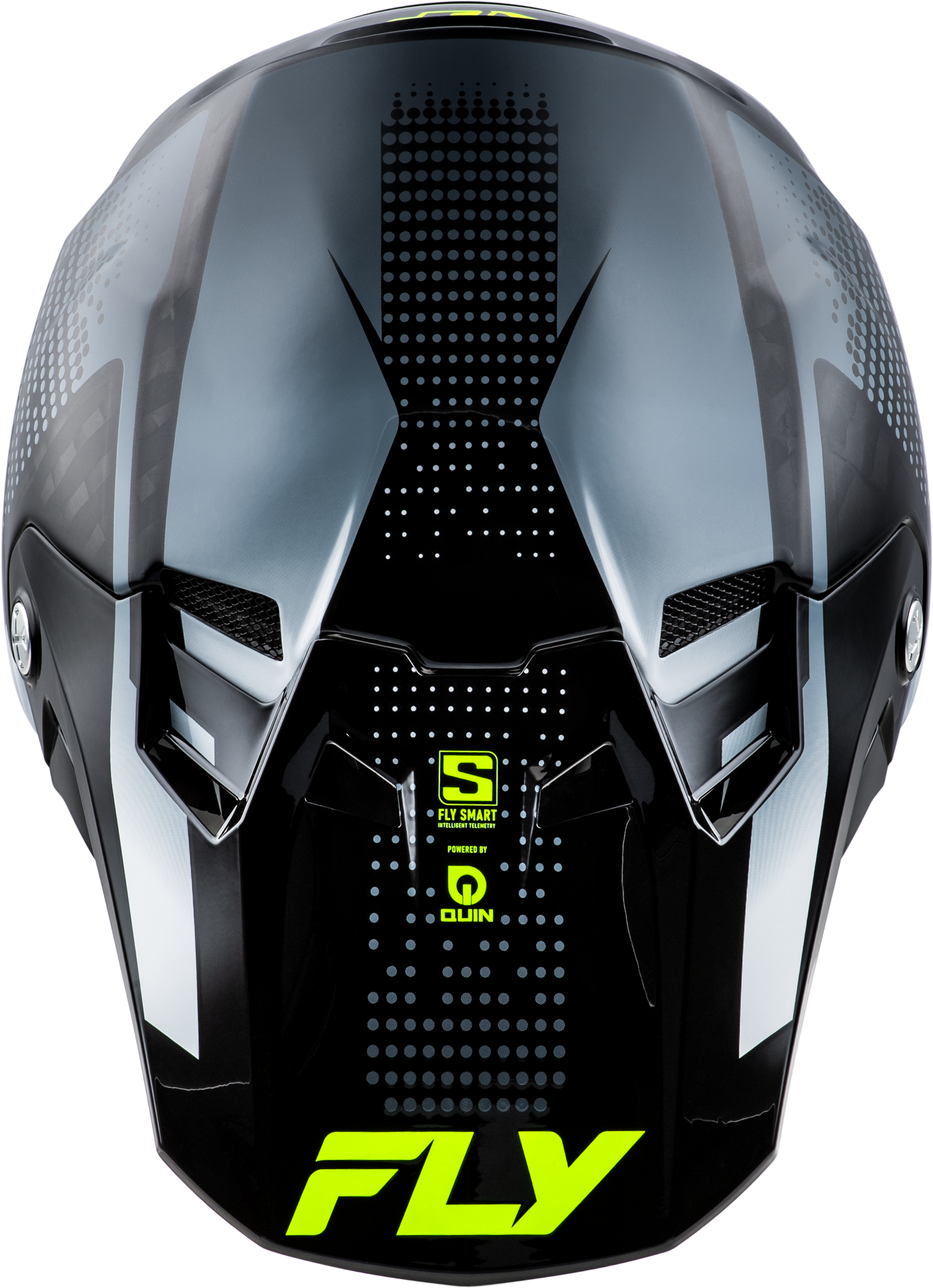FLY Racing Formula S Carbon Protocol Helmet - Black Carbon / Grey / Hi-Viz - View 11