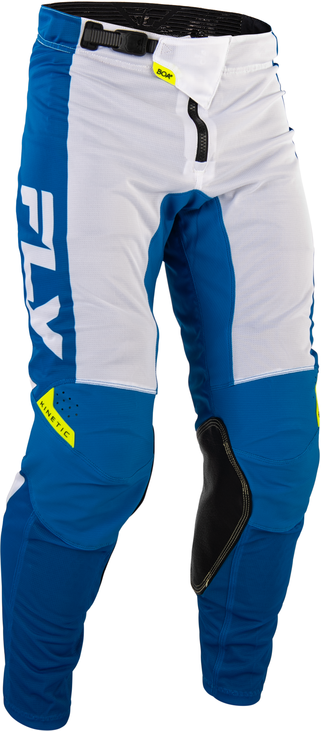 FLY Racing Kinetic Mesh Pants (2026.5) - Blue / White / Hi-Viz Yellow - View 1
