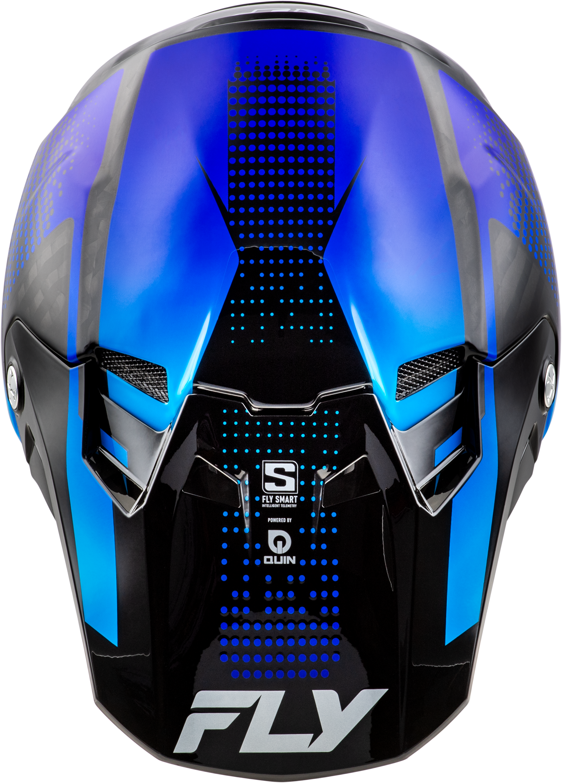 FLY Racing Formula S Carbon Protocol Helmet - Black Carbon / Blue - View 3