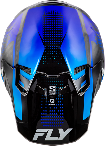 FLY Racing Formula S Carbon Protocol Helmet - Black Carbon / Blue - View 7