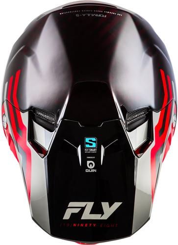 FLY Racing Formula S Carbon Byte Helmet (2026) - Red Carbon / Red / Grey - View 28