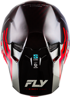 FLY Racing Formula S Carbon Byte Youth Helmet (2026) - Red Carbon / Red / Grey - View 12