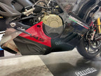 Carbonvani - Ducati Panigale V4 / S / R Carbon Fiber Belly Pan For Akrapovic Exhaust (2 piece kit) - RED (2022+)