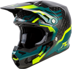 FLY Racing Formula S Carbon Byte Youth Helmet (2026) - Black Carbon / Teal / Lime - View 18
