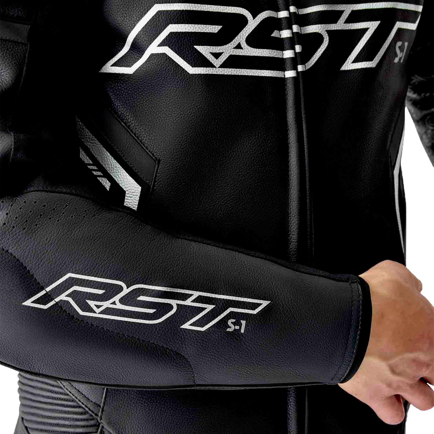 RST S1 D3O Leather Suit - Black / White - View 12