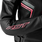RST S-1 CE Women's Leather Jacket - Black / Fluorescent Pink - View 3