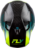 FLY Racing Formula S Carbon Byte Youth Helmet (2026) - Black Carbon / Teal / Lime - View 10