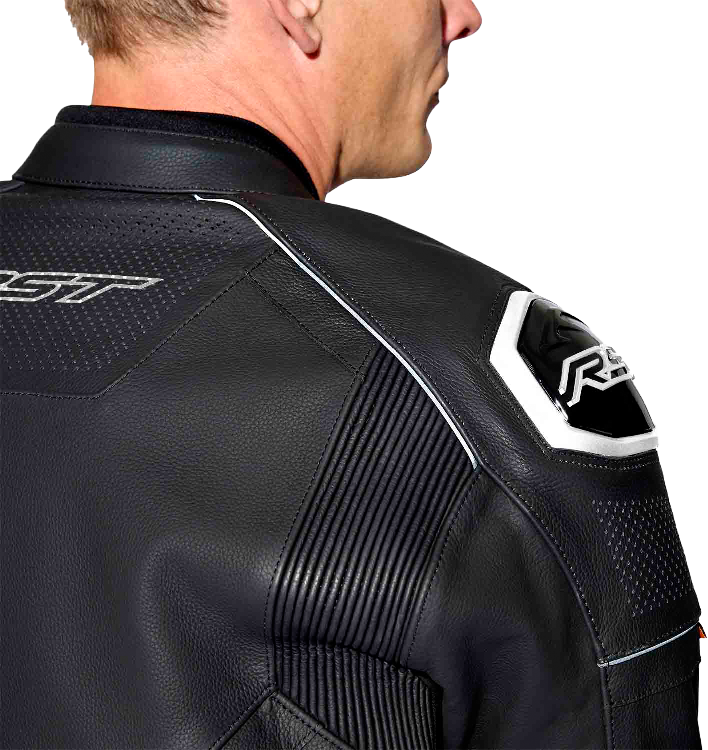 RST S-1 CE Men's Leather Jacket - Black / White - View 25