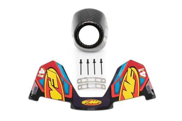 040686 FMF Racing CRF250R 18-21/ CRF450R 17-20 Dual Fact 4.1 Carbon Replacement Endcap - Left (1 Piece)