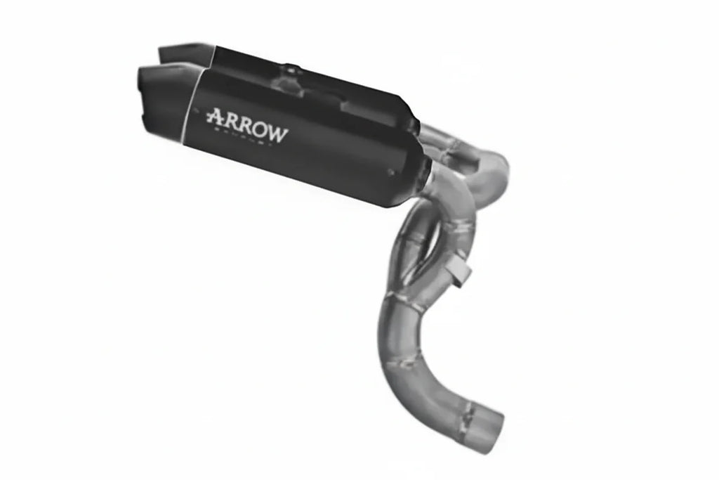 Arrow Ducati Panigale V2/V2s E5+ 2025 2026 Rh/Lh Round Sil Titanium Dark Silencers + Stainless Steel Link Pipe 77004prn