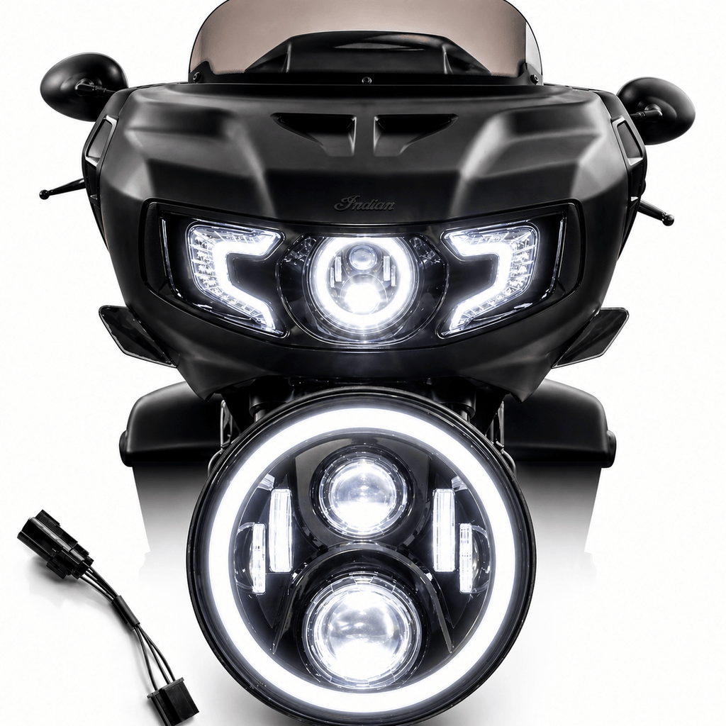 Eagle Lights Generation II Indian® Challenger / Pursuit LED Headlight Kit with Halo Ring