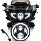 Eagle Lights Generation II Indian® Challenger / Pursuit LED Headlight Kit with Halo Ring