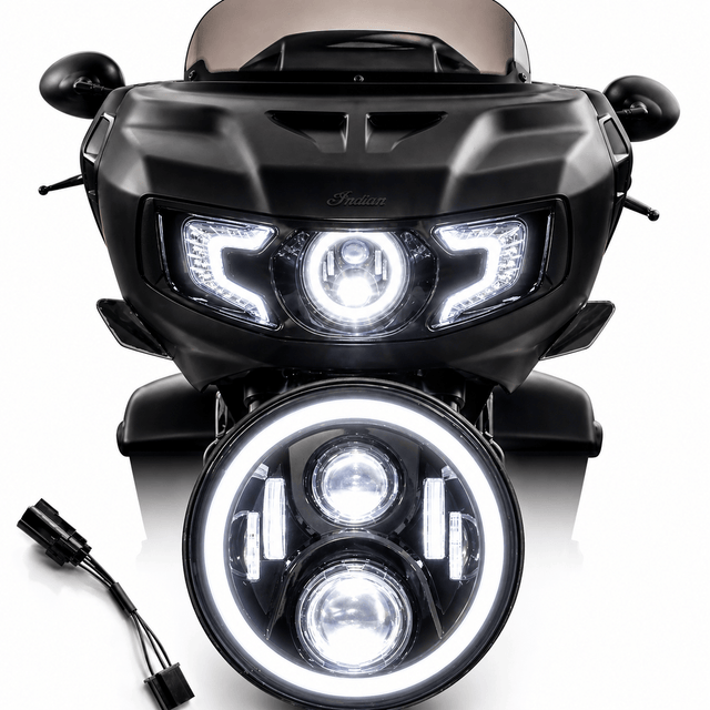Eagle Lights Generation II Indian® Challenger / Pursuit LED Headlight Kit with Halo Ring