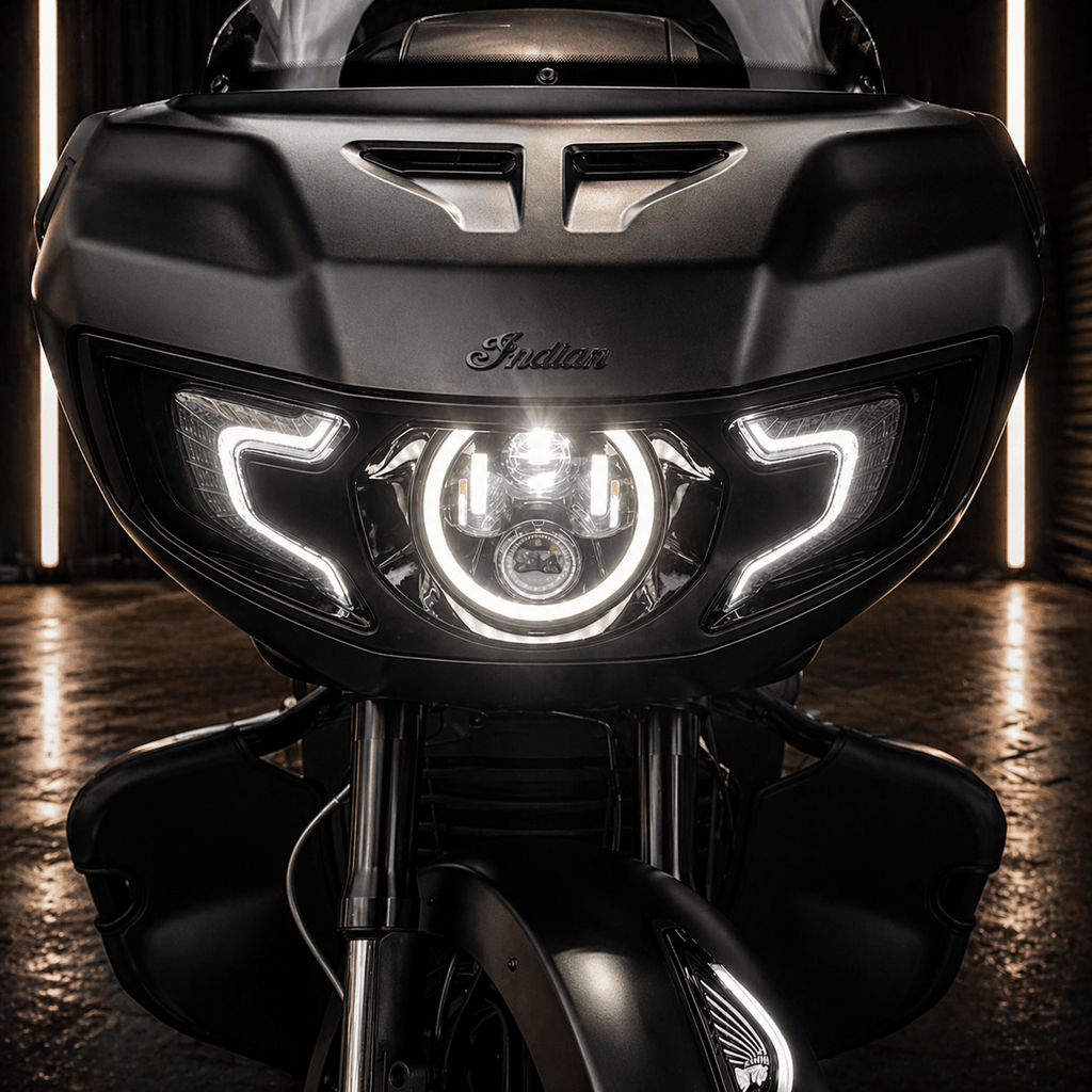 Eagle Lights Generation II Indian® Challenger / Pursuit LED Headlight Kit with Halo Ring