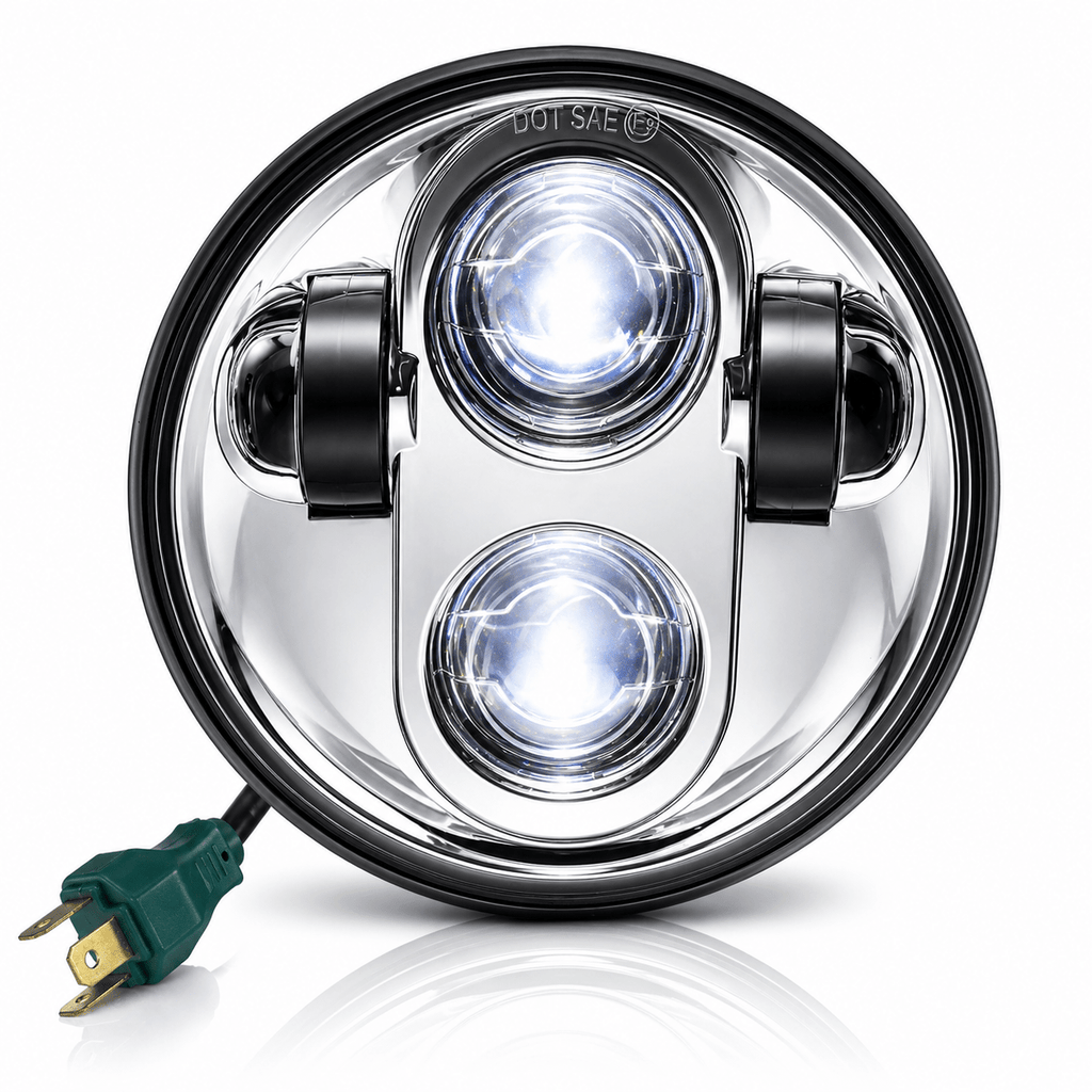 Eagle Lights 5-3/4" (5.75") Round Harley LED Headlight and Red LED Taillight Conversion / Upgrade Kit for Harley Sportster / Dyna