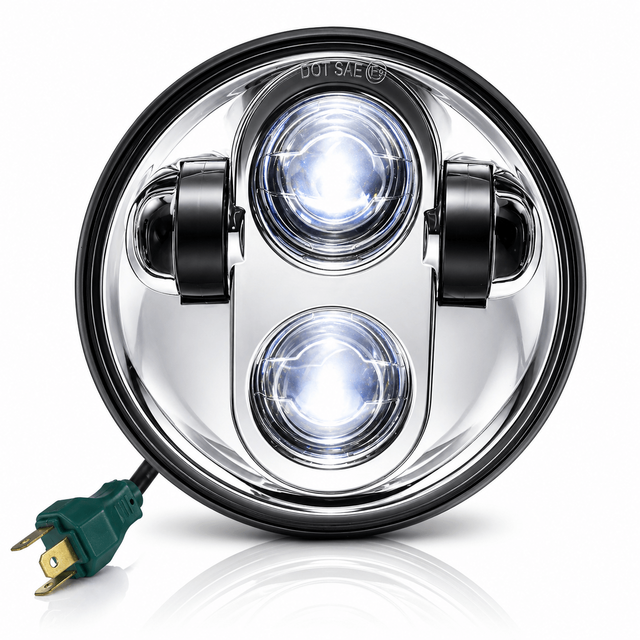 Eagle Lights 5-3/4" (5.75") Round Harley LED Headlight and Red LED Taillight Conversion / Upgrade Kit for Harley Sportster / Dyna
