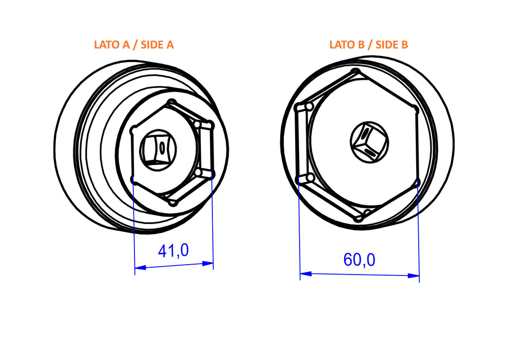 CNC Racing Alloy 41 mm / 60 mm Rear Axle Nut Tool for KTM 1290 / 1390 Super Duke R / RR / EVO / GT