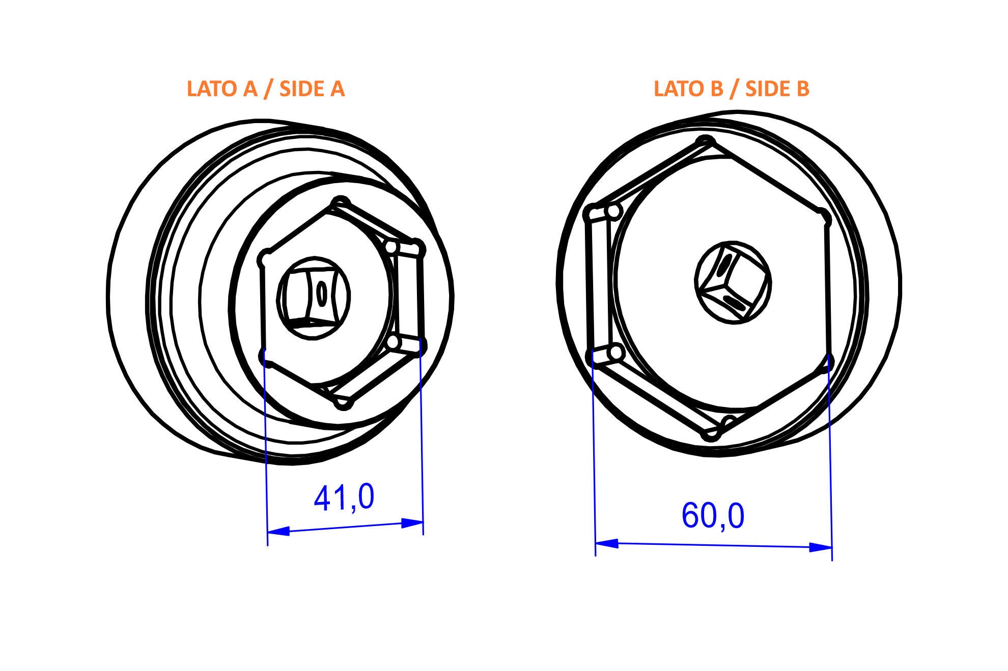 CNC Racing Alloy 41 mm / 60 mm Rear Axle Nut Tool for KTM 1290 / 1390 Super Duke R / RR / EVO / GT