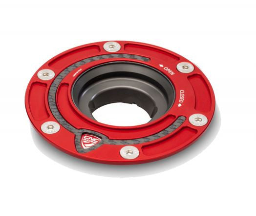 CNC Racing Aluminum with Carbon Inlay Gas Cap Flange for Older Ducati's MV's and Yamaha Models