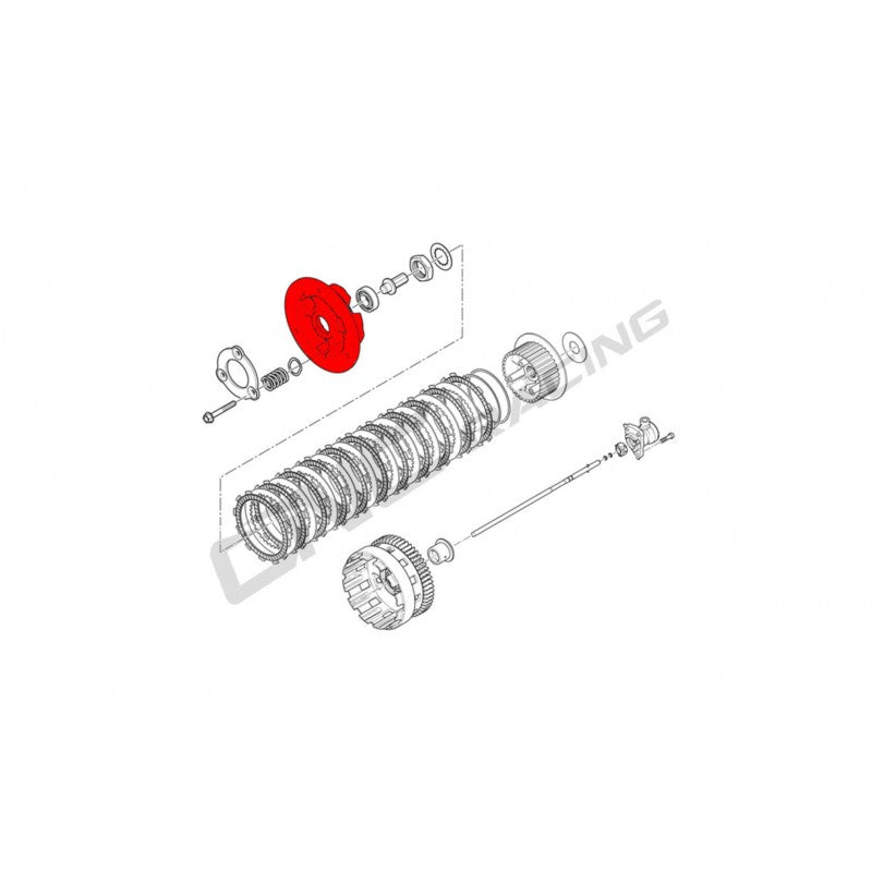 CNC Racing BI-Color Wet Clutch Pressure Plate for the Ducati with OE 3 Spring Slipper Clutch