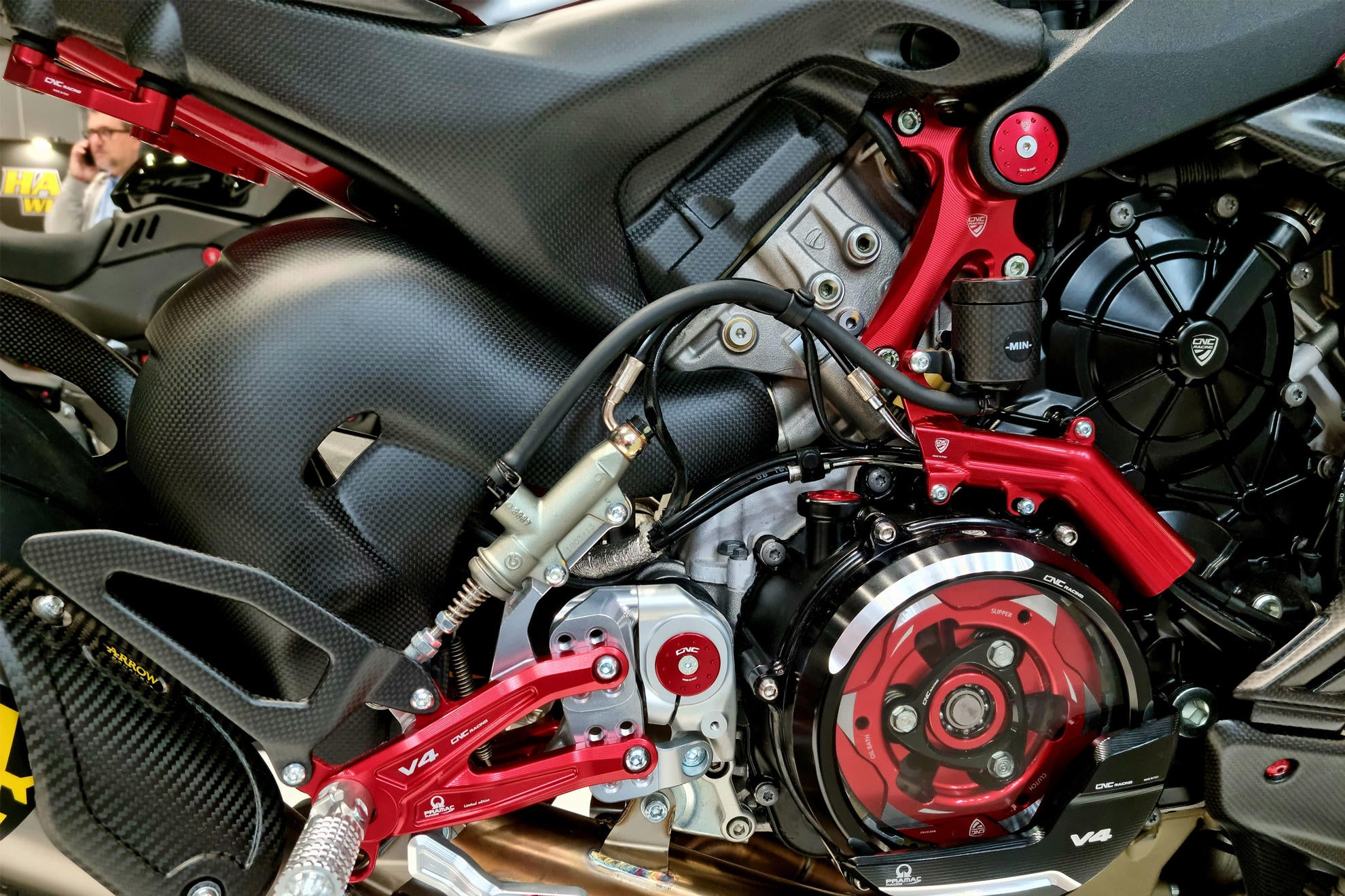 CNC Racing Billet Rear Reservoir Mount And Brake Line Cover for Ducati Streetfighter V4 / S (2023+)