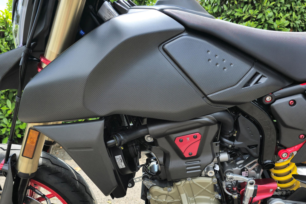 CNC Racing Carbon Fiber Fuel Tank Side Covers (pair) for the Ducati Hypermotard 698 Mono