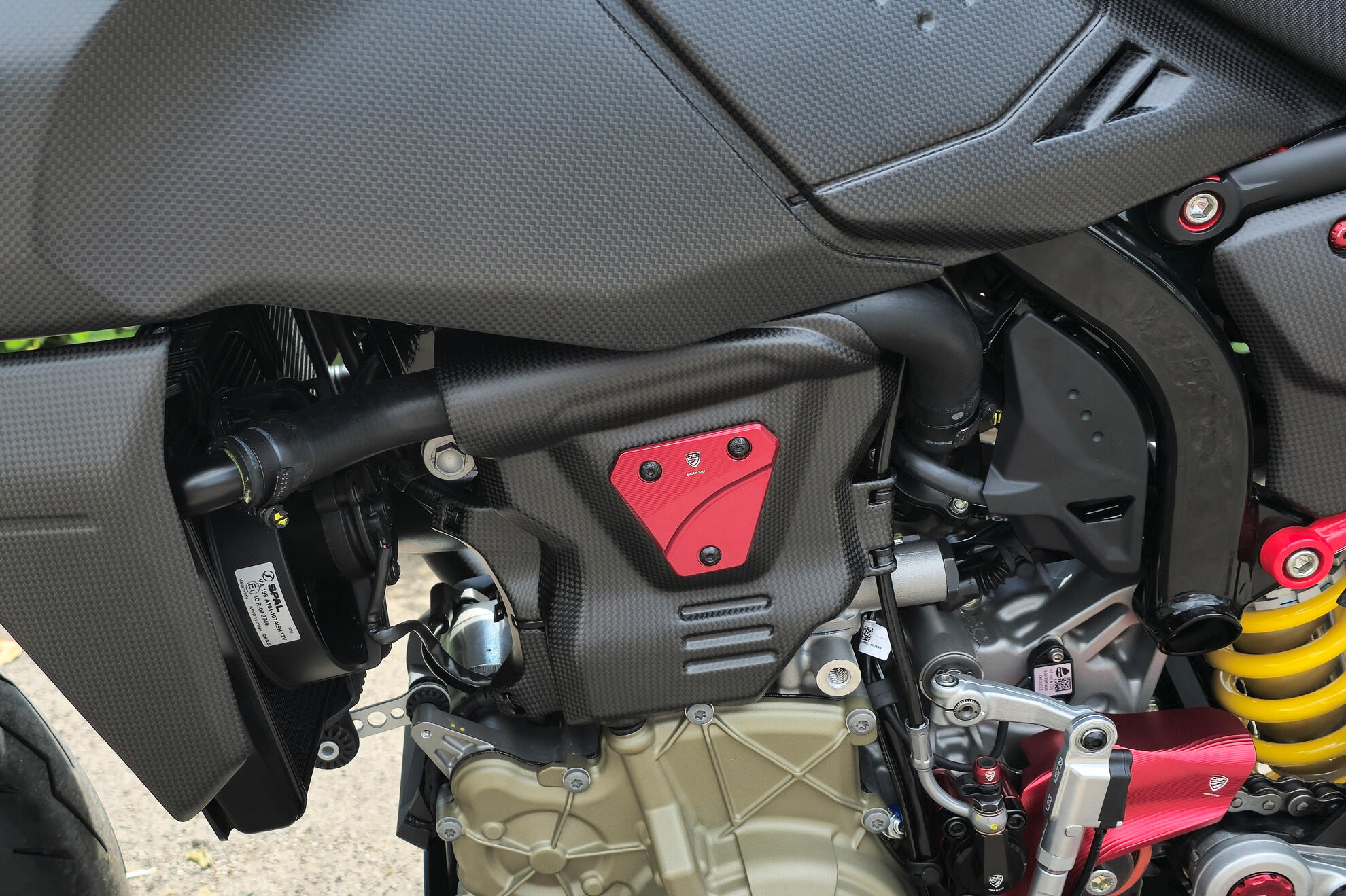 CNC Racing Carbon Fiber Left Side Engine Cover for the Ducati Hypermotard 698 Mono
