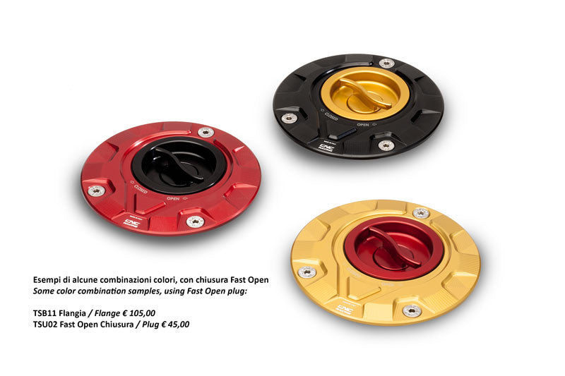 CNC Racing 'GEAR' Aluminum Gas Cap Flange for newer Ducati's MV's and Aprilia's