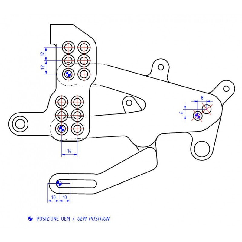 CNC Racing RPS Adjustable Rearset for the Ducati Panigale V4 / S / R - with Carbon Heel guard