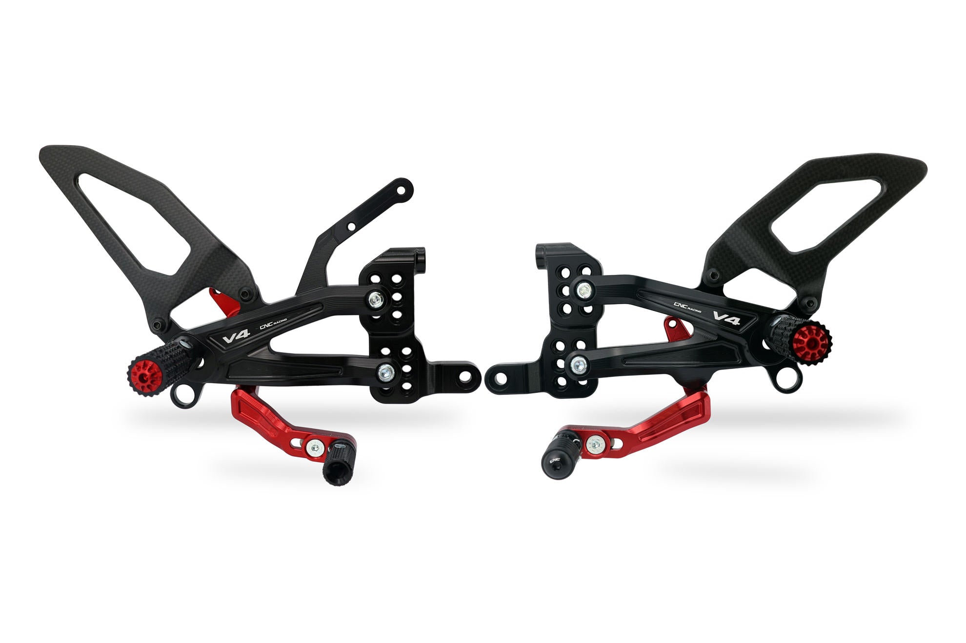 CNC Racing RPS Adjustable Rearset for the Ducati Panigale V4 / S / R - with Carbon Heel guard