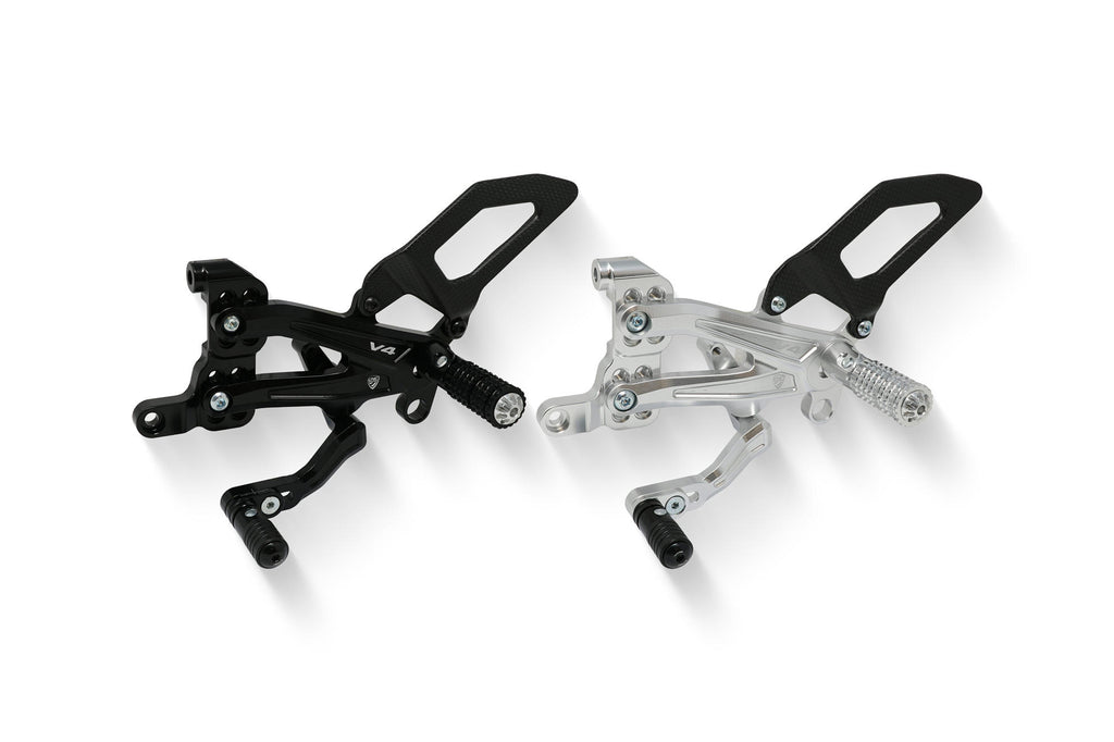 CNC Racing RPS Adjustable Rearset for the Ducati Panigale V4 / S / R - with Carbon Heel guard